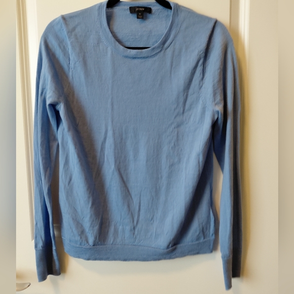 J. Crew Light Blue Knit Sweater 100% Merino Wool - Picture 4 of 7